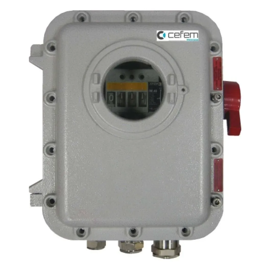 Safebloc ATEX série EJB em alumínio fundido com visor e manopla vermelha
