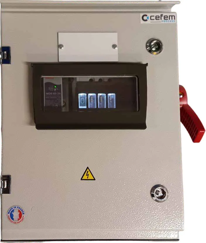 Safebloc conectado com retroiluminação das facas do seccionador