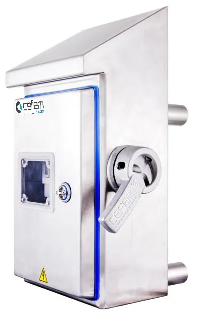Safebloc Inox CITI em aço inoxidável com teto inclinado e manopla de alumínio